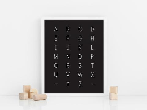 Uppercase Alphabet Poster – Black